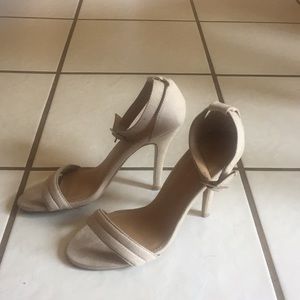 LC Lauren Conrad nude HEELS with ankle strap